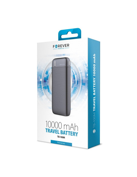 Batterie de secours 10000mAh   PowerBank   TB-100M   Noir   Forever